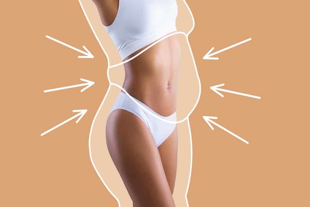 A woman's stomach and thighs after cellulite treatment in the Hamptons